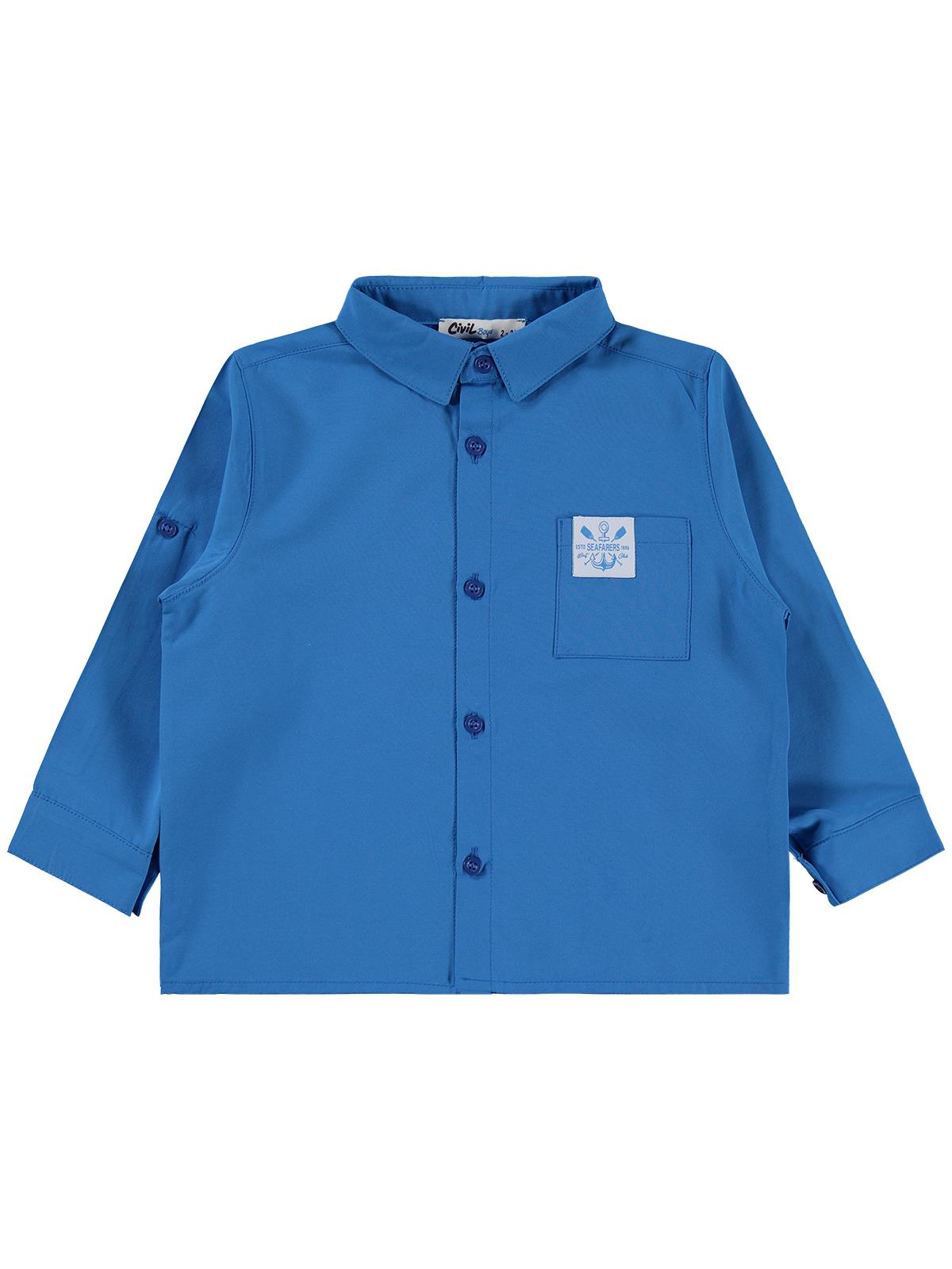 Civil Boys Sailin Baskılı Tişörtlü 2-5 Yaş Gömlek - Mavi