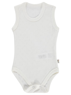 Civil Baby Jakarlı 3-36 Ay Çıtçıtlı Badi - Beyaz