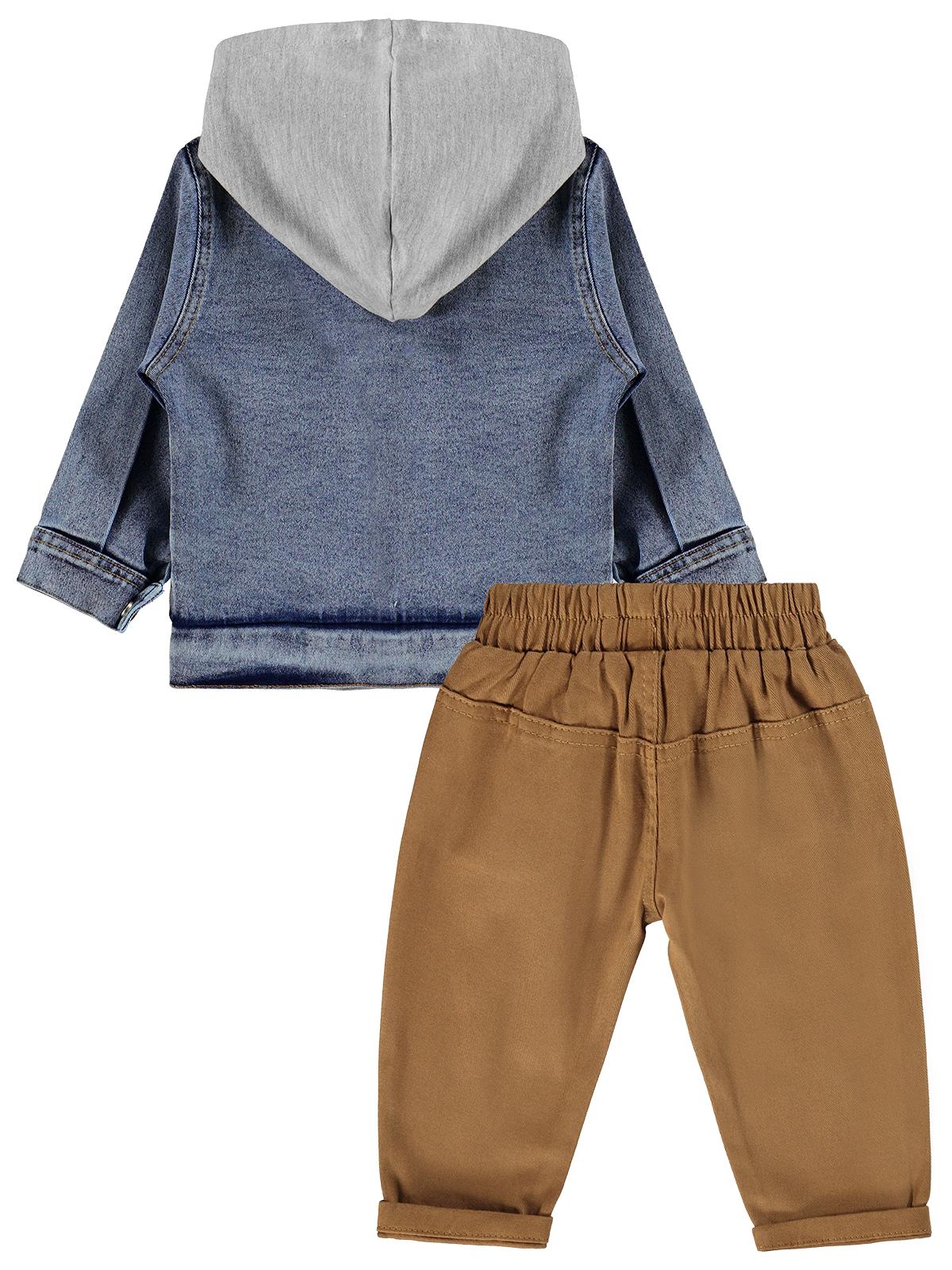 Concept Kot Kapşonlu Ceketli 3'lü 6-18 Ay Takım - Gri