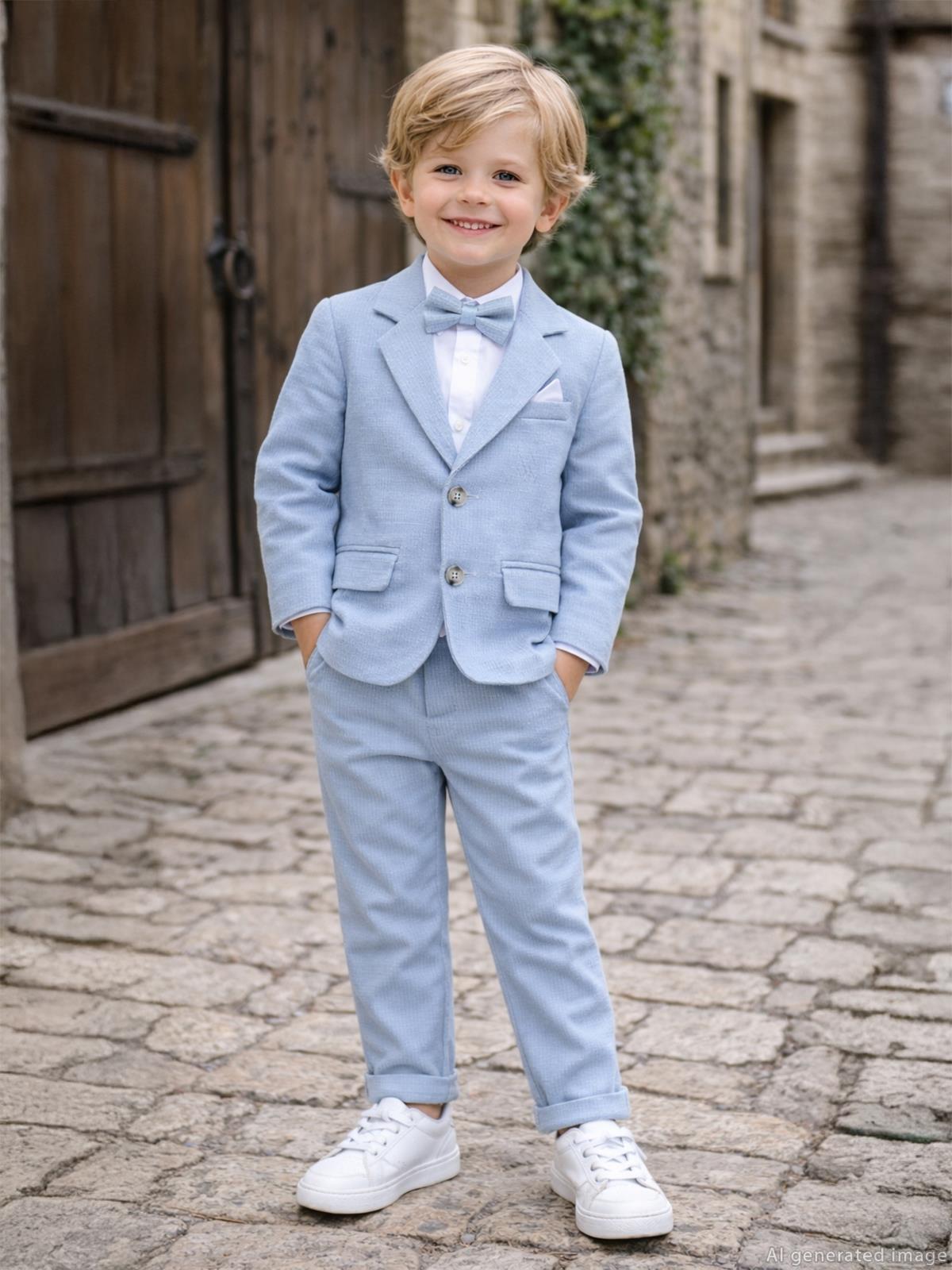 Concept Papyonlu Ceketli 4'lü 2-5 Yaş Takım - Mavi