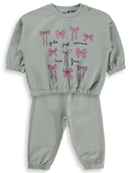 Civil Baby Karışık Fiyonk Baskılı 6-18 Ay Takım - Yeşil