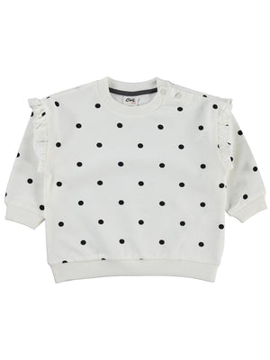Civil Baby Puantiye Empirme 6-18 Ay Sweatshirt - Ekru