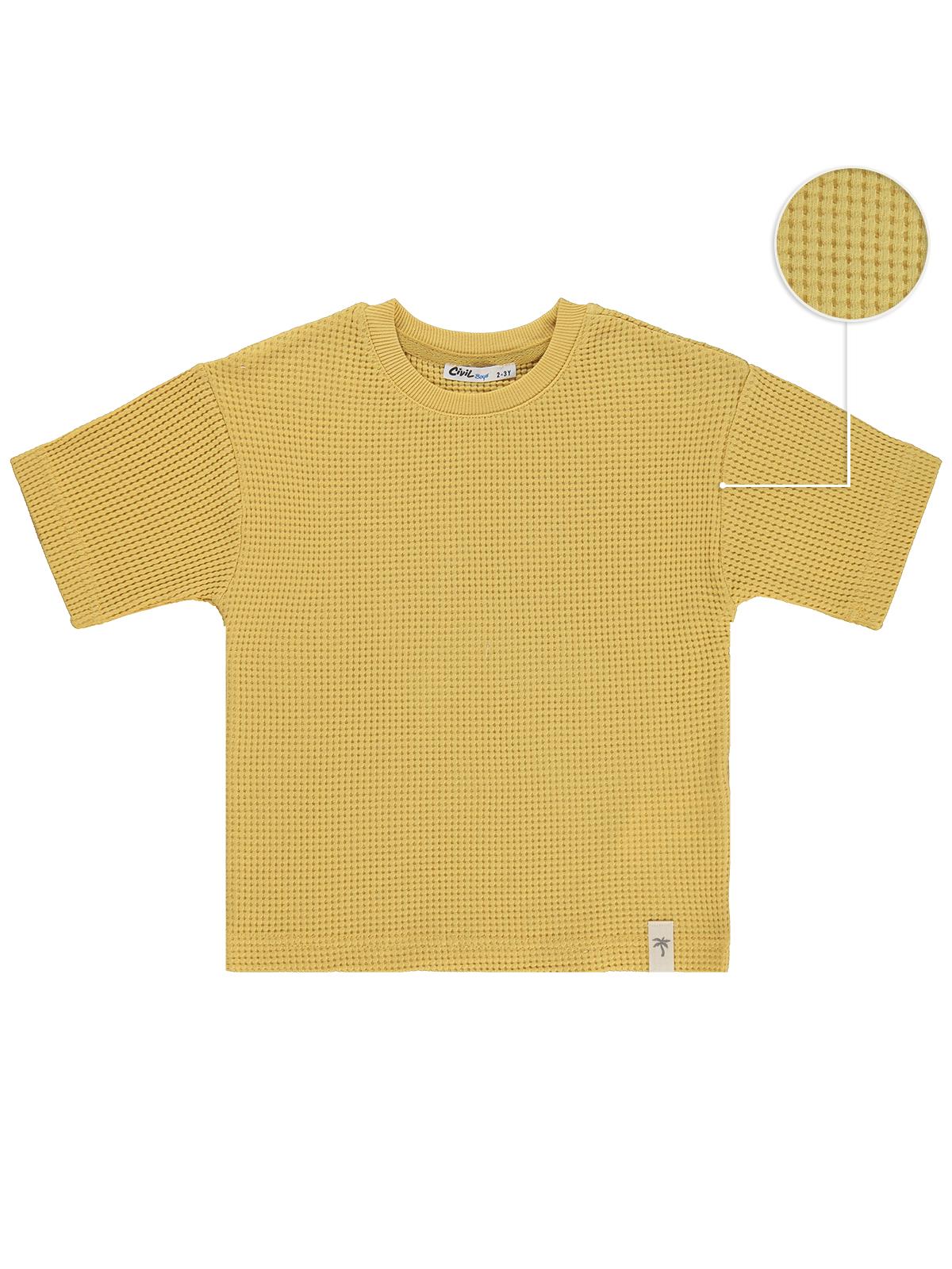 Civil Boys Basic Waffle 2-5 Yaş Tişört - Pudra