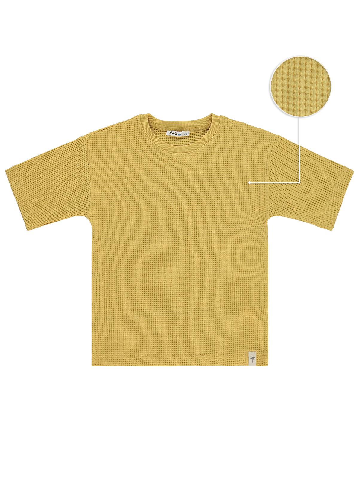 Civil Boys Basic Waffle 6-9 Yaş Tişört - Kahverengi