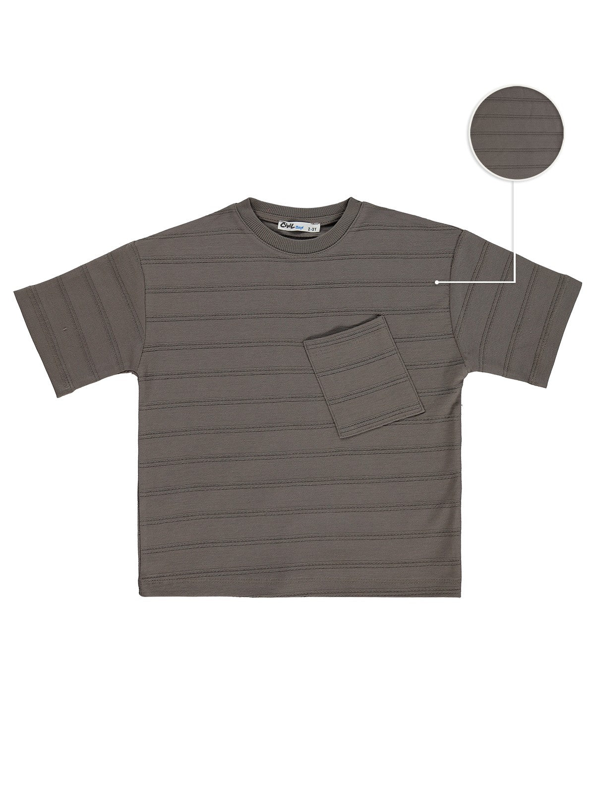 Civil Boys Basic Önü Cepli 2-5 Yaş Tişört - Beyaz