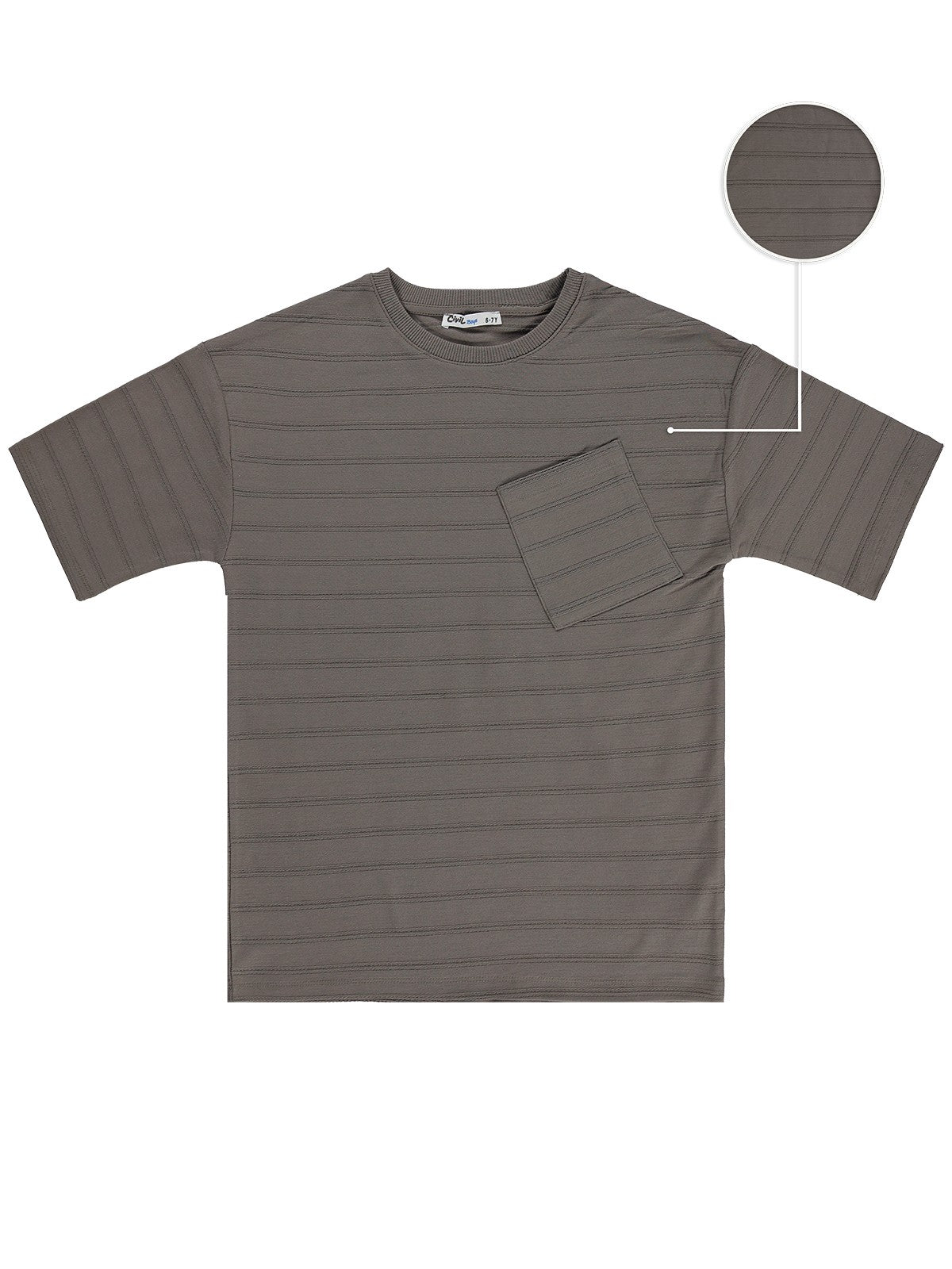 Civil Boys Basic Önü Cepli 10-13 Yaş Tişört - Kahverengi