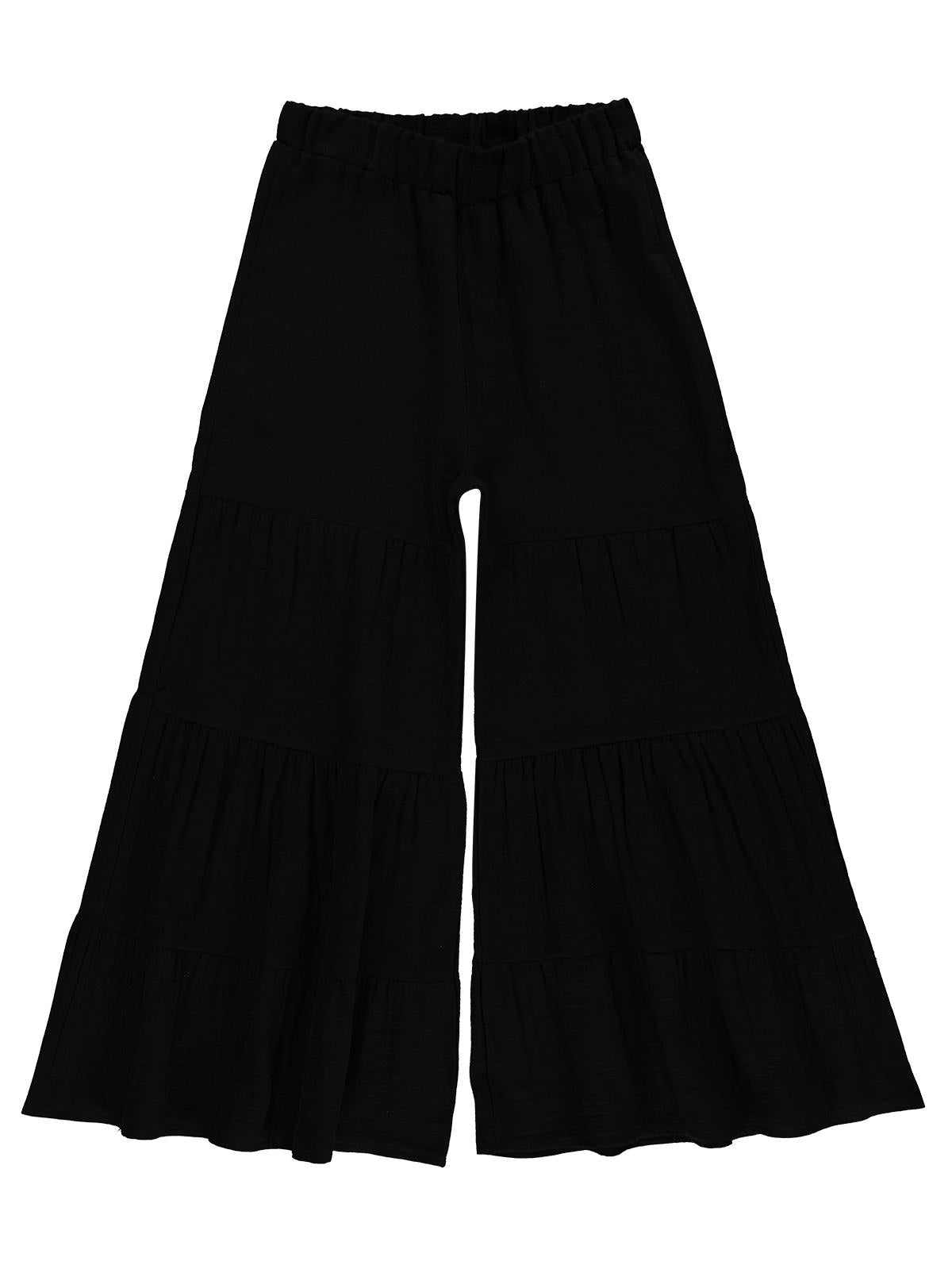 Civil Girls Kat Kat Parçalı 10-13 Yaş Pantolon - Siyah