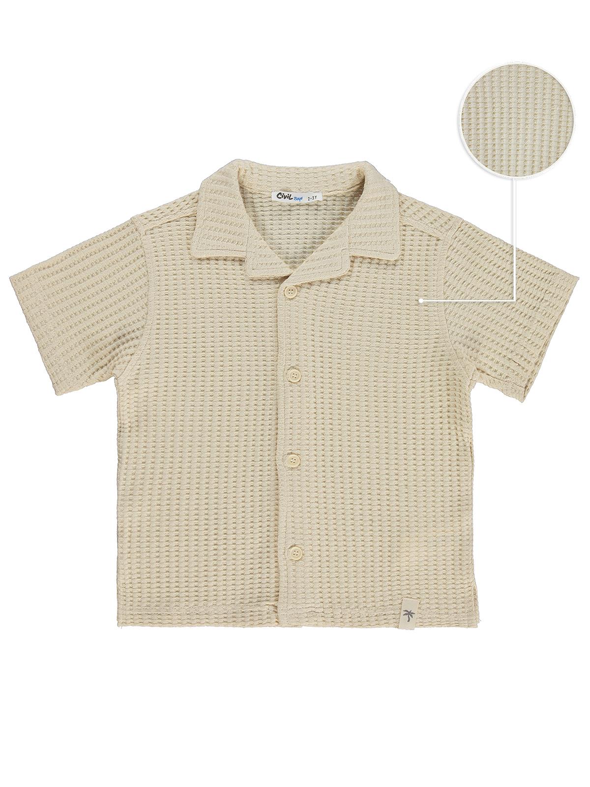 Civil Boys Basic Waffle 2-5 Yaş Gömlek - Mavi
