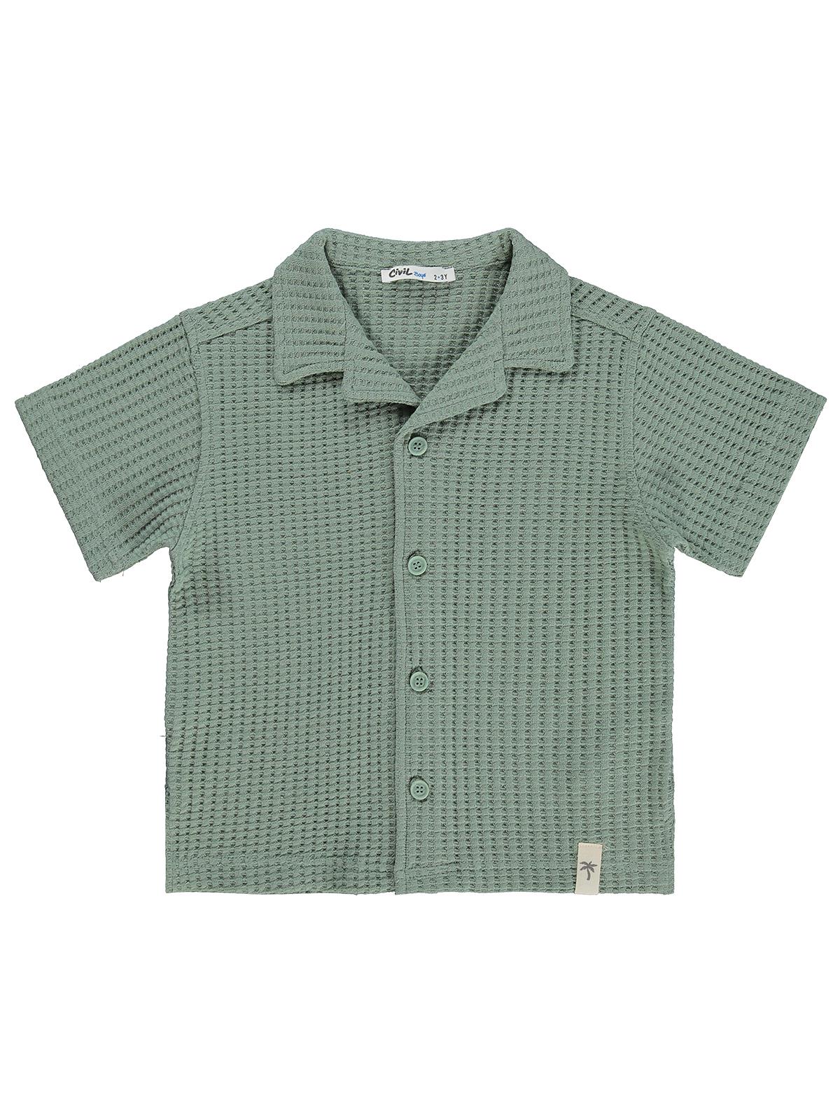 Civil Boys Basic Waffle 2-5 Yaş Gömlek - Mavi