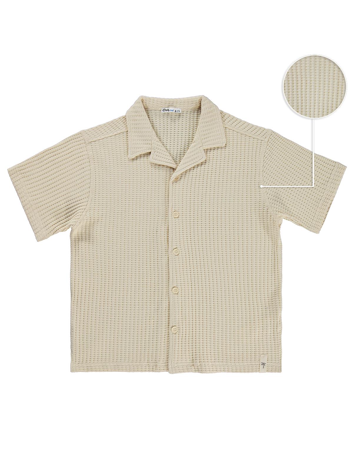 Civil Boys Basic Waffle 6-9 Yaş Gömlek - Kahverengi