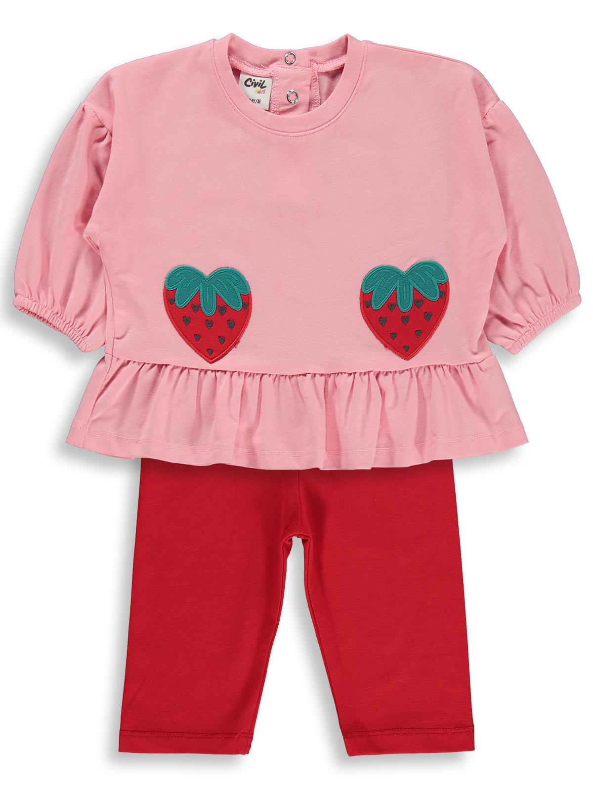Civil Baby Çilek Cep Mobil 6-18 Ay Takım - Pembe
