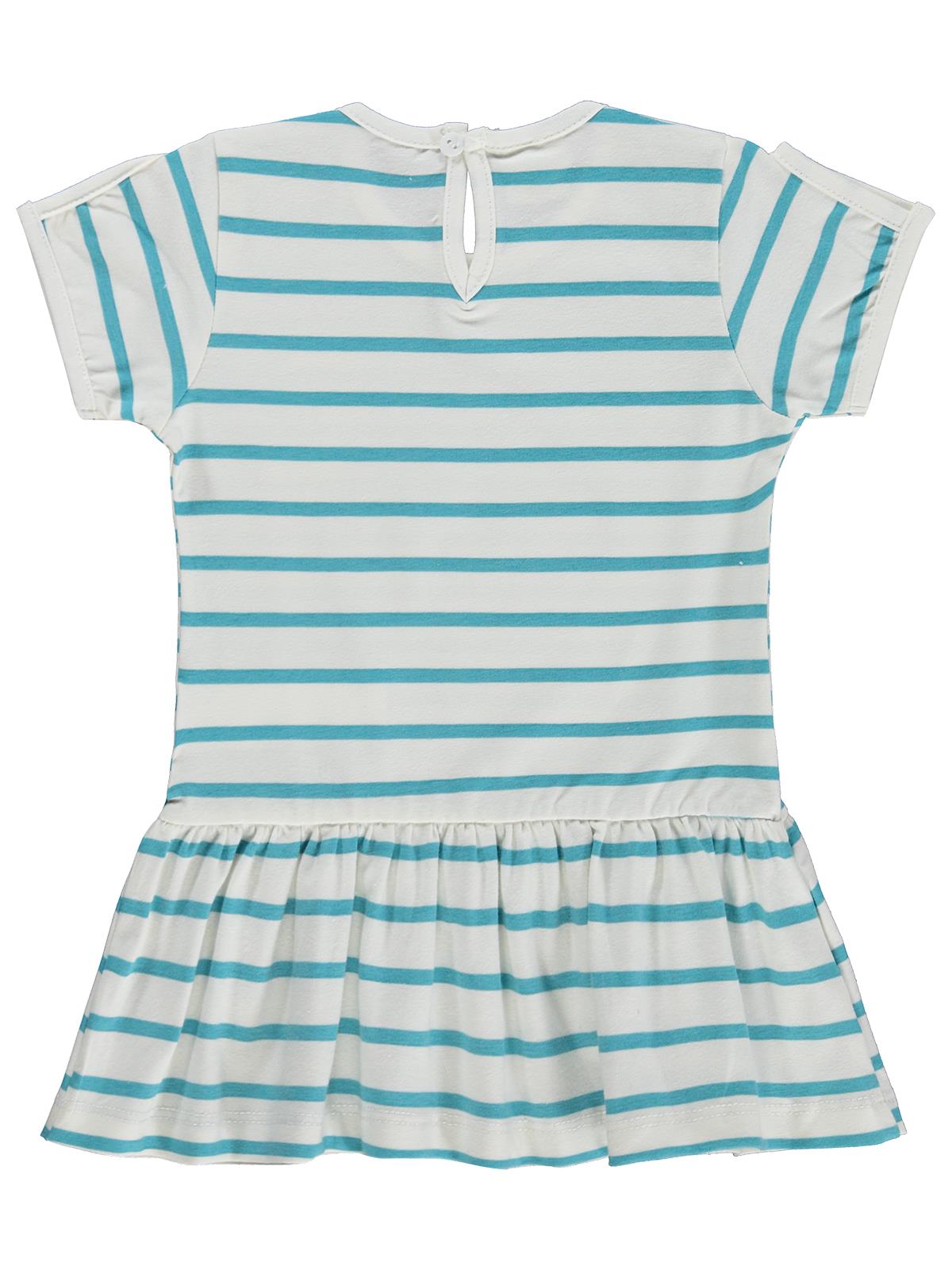 Civil Baby Mobil Çiçekli Çizgi Emp 6-18 Ay Jile ve Elbise - Ekru