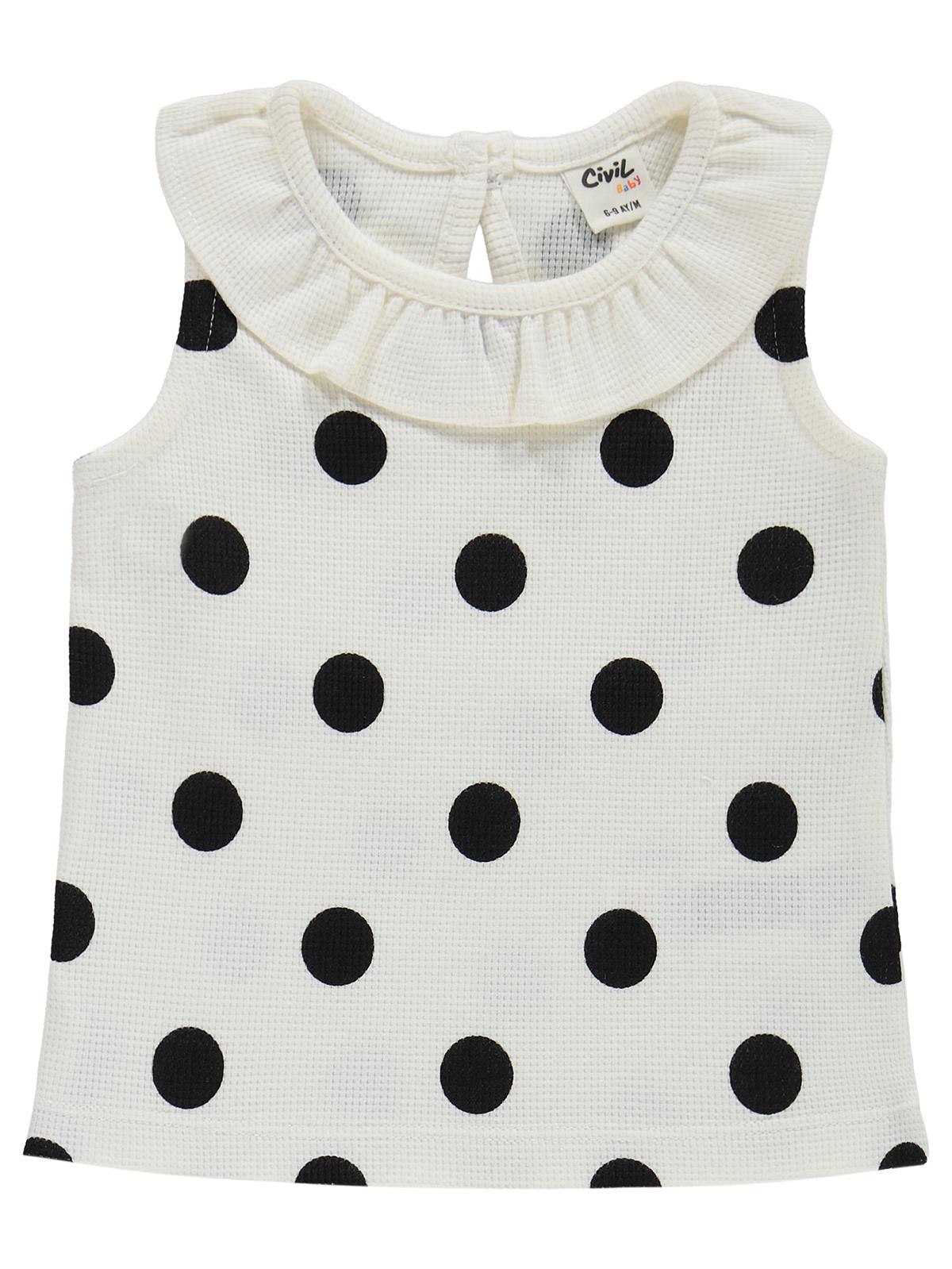 Civil Baby Puan Empirme Şortlu 6-18 Ay Takım - Ekru