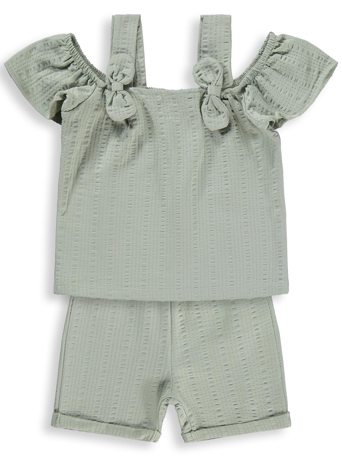 Civil Baby Fiyonk Askılı Şortlu 6-18 Ay Takım - Yeşil