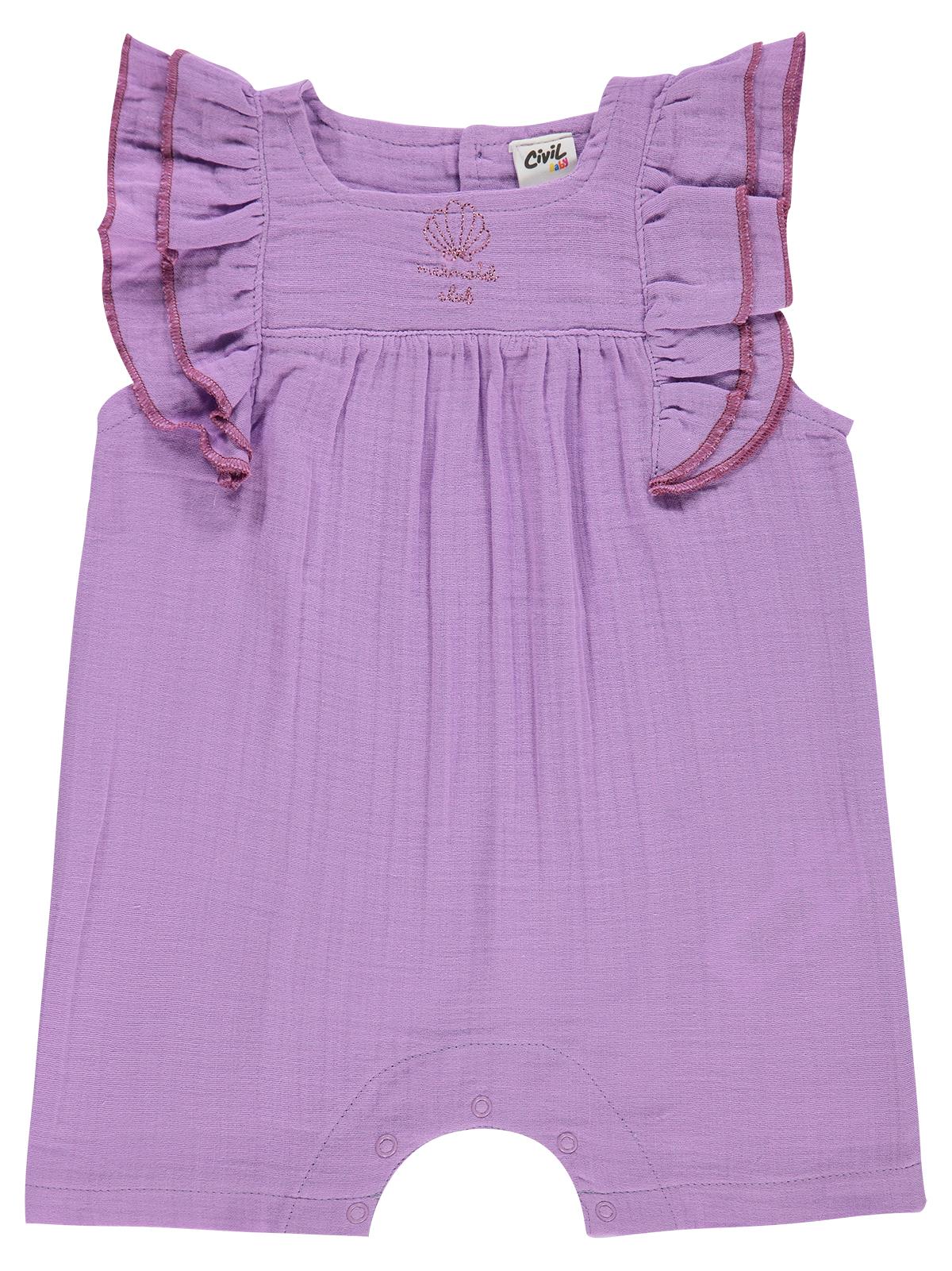 Civil Baby İstiridye Baskılı 6-18 Ay Tulum - Lila