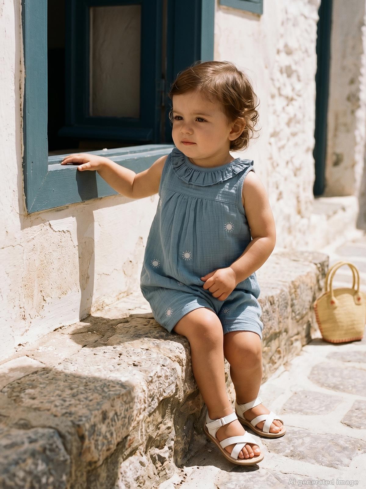 Civil Baby Güneş Nakışlı 6-18 Ay Tulum - Yeşil