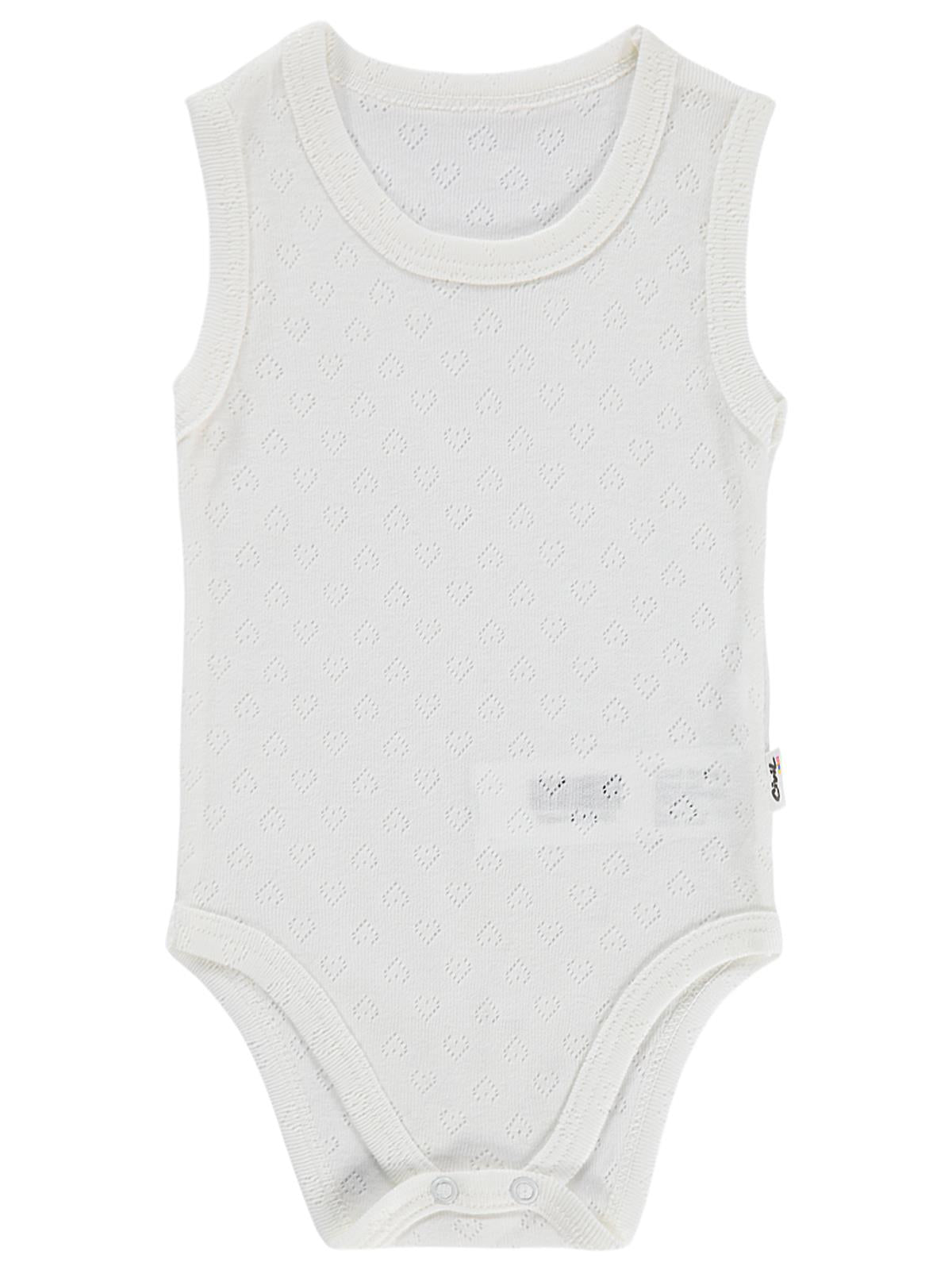 Civil Baby Jakarlı 3-36 Ay Çıtçıtlı Badi - Beyaz