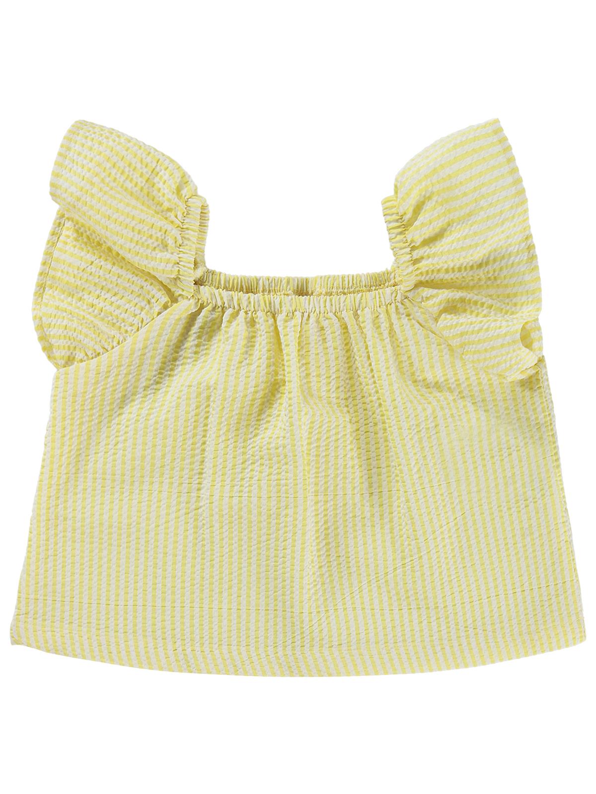 Civil Baby Çizgi Empirmeli Fırfır 6-18 Ay Takım - Sarı