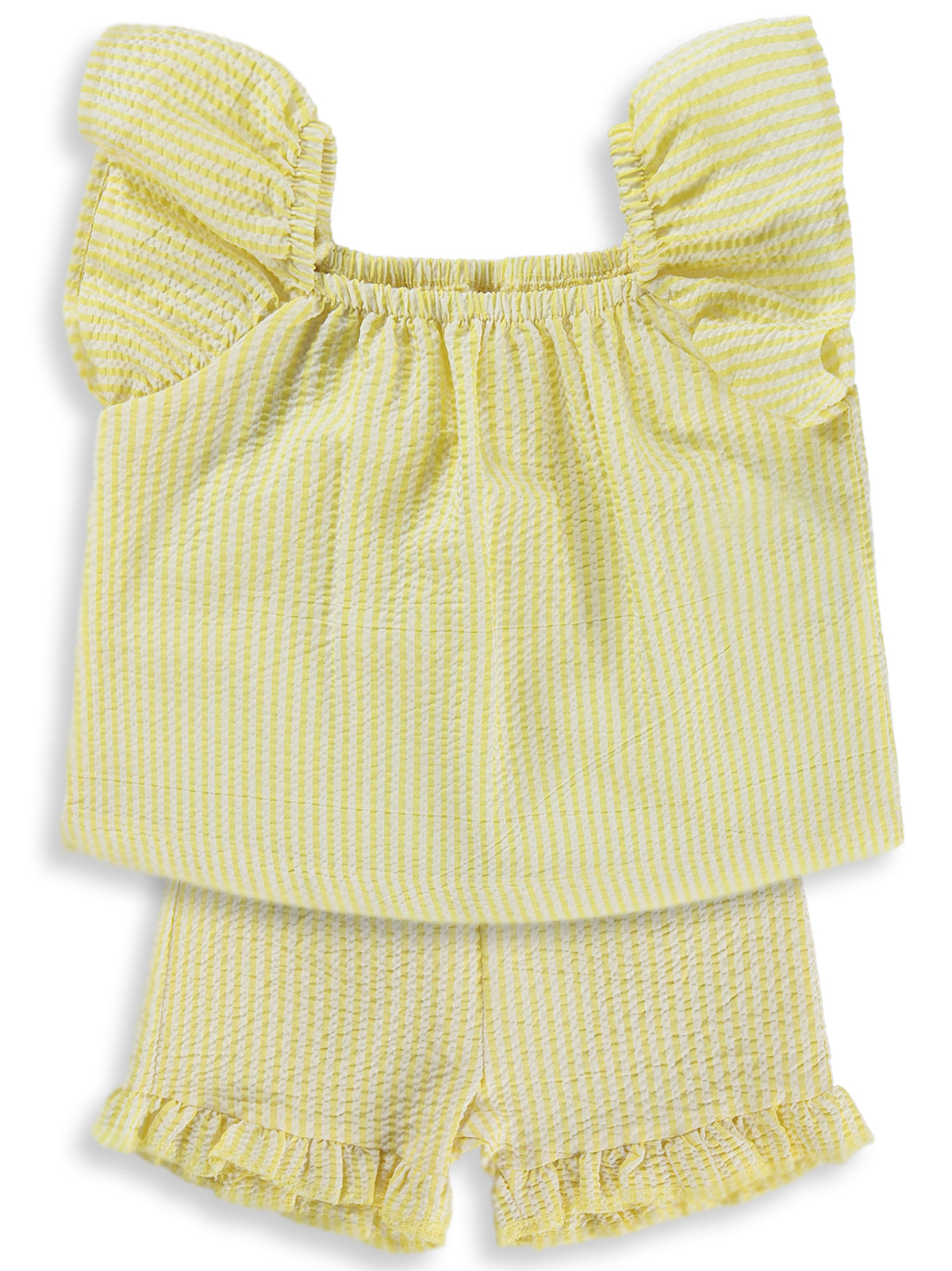 Civil Baby Çizgi Empirmeli Fırfır 6-18 Ay Takım - Sarı