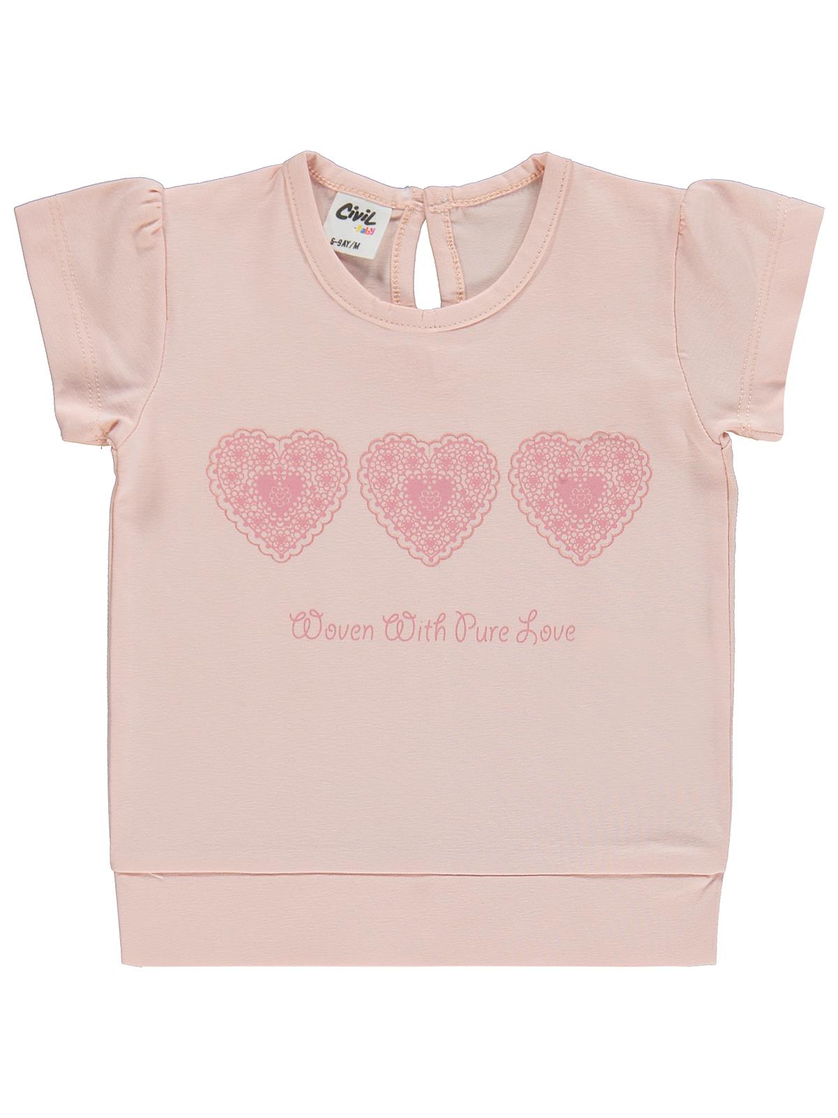 Civil Baby Kalpler Nakışlı 6-18 Ay Takım - Pudra