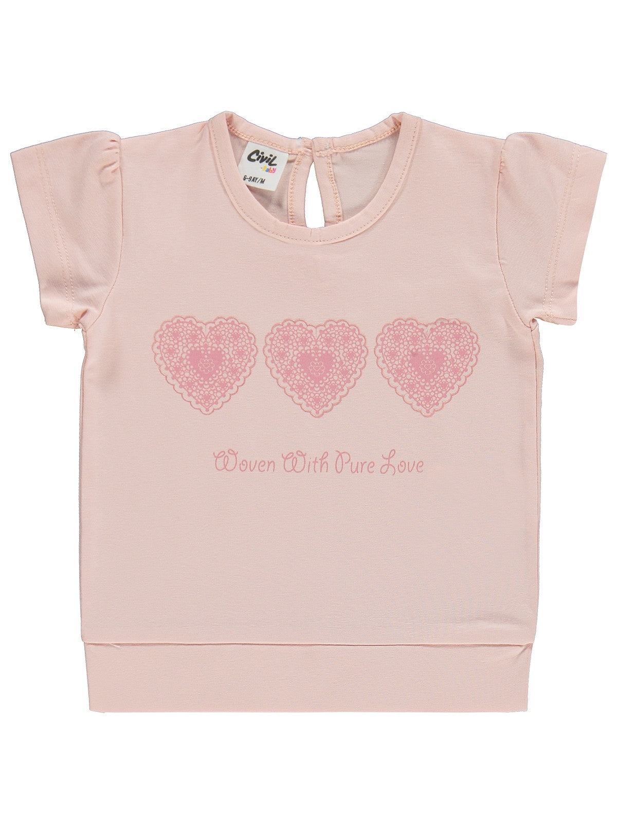 Civil Baby Kalpler Nakışlı 6-18 Ay Takım - Pudra