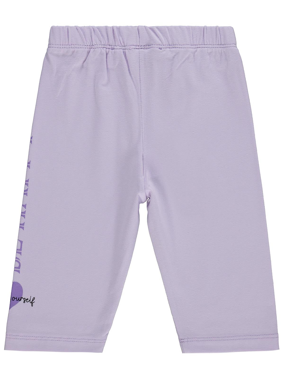 Civil Girls Be Happy Baskılı 2-5 Yaş Tayt  - Lila