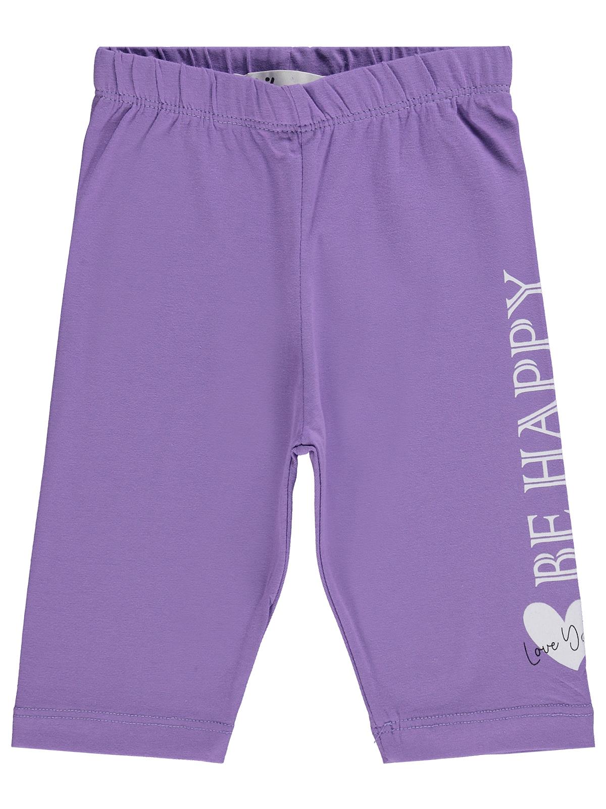 Civil Girls Be Happy Baskılı 2-5 Yaş Tayt  - Lila