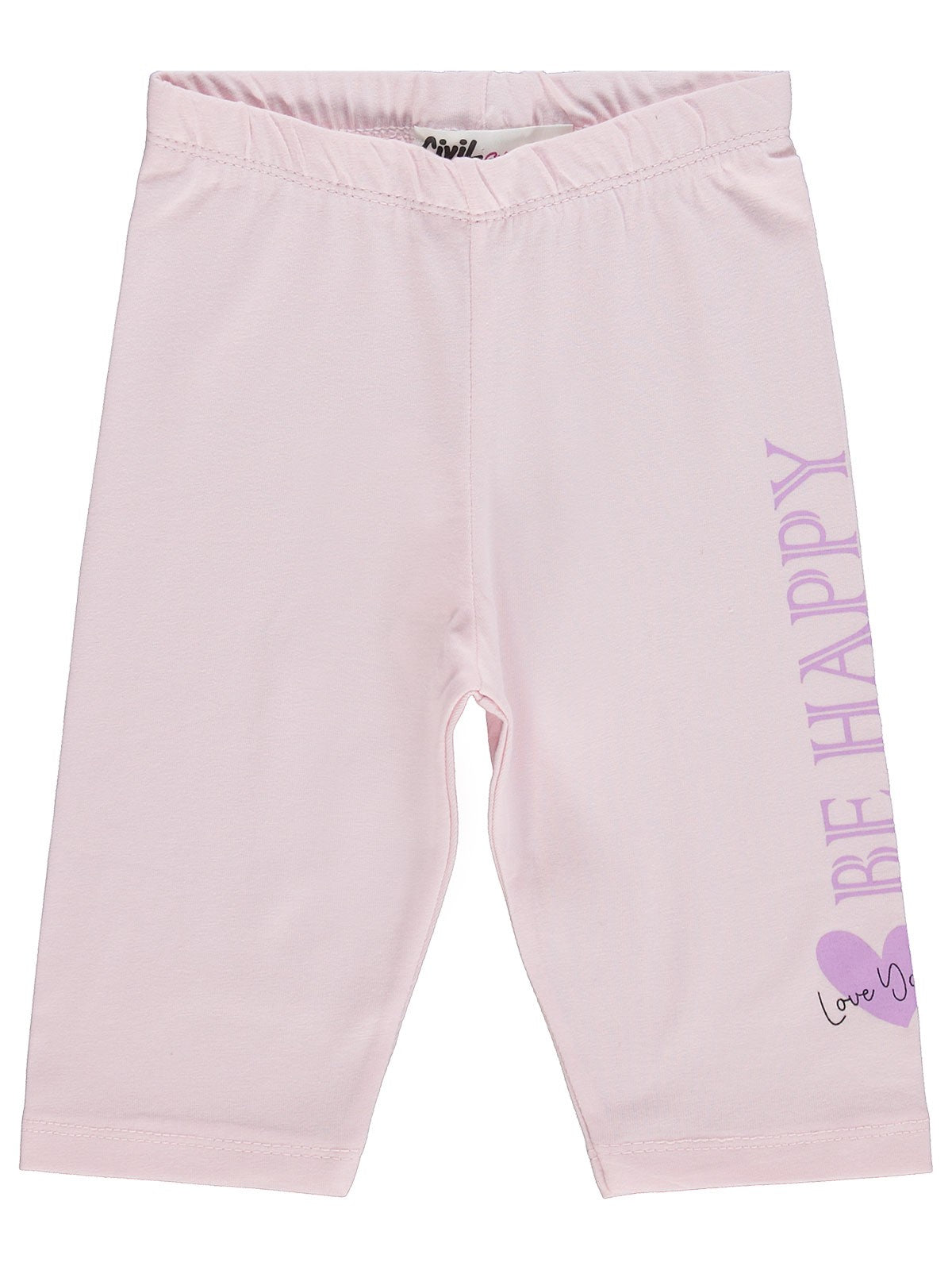 Civil Girls Be Happy Baskılı 2-5 Yaş Tayt  - Pembe