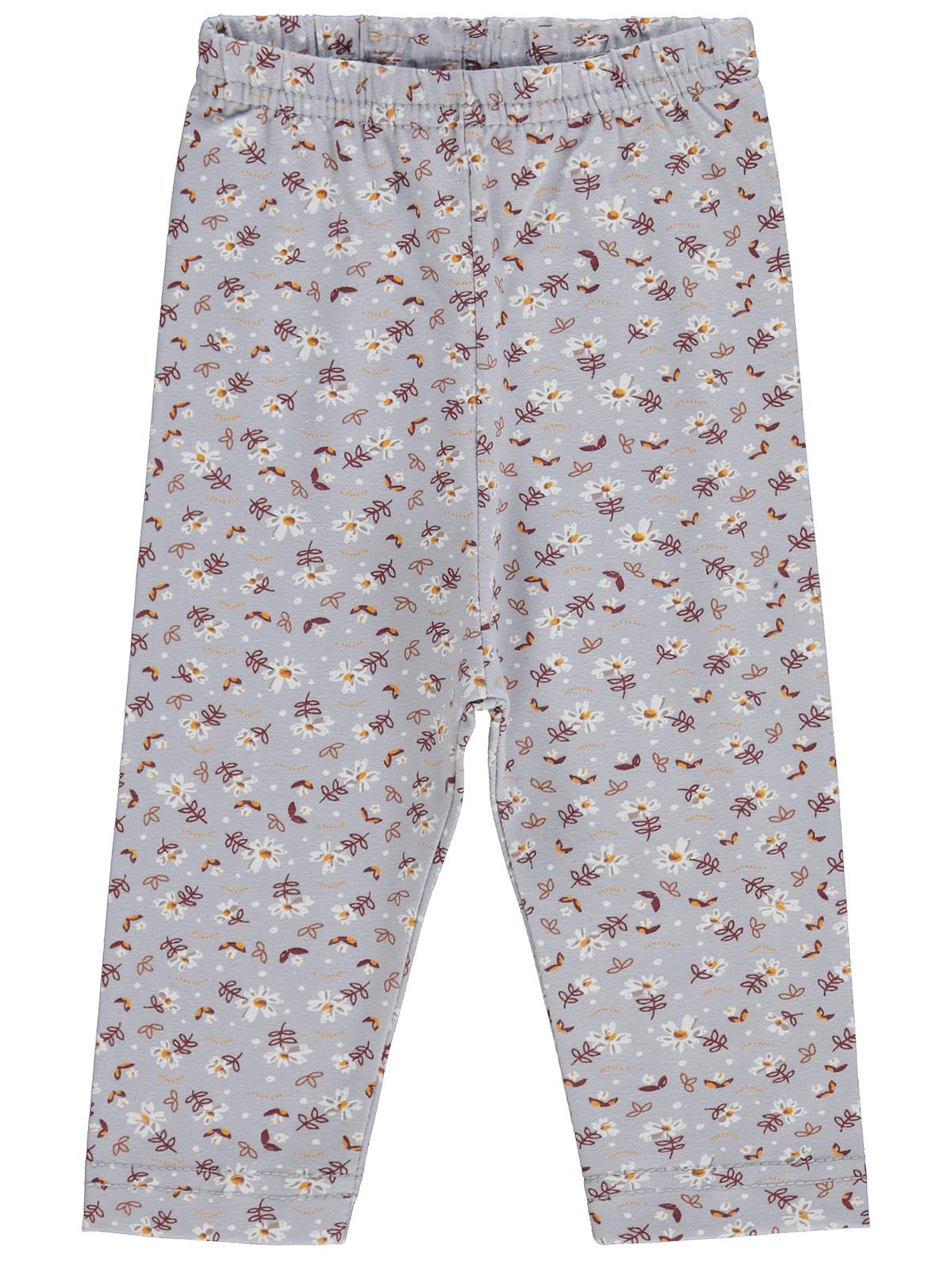 Civil Baby Çiçek Kelebek Baskılı 6-18 Ay Tayt - Gri
