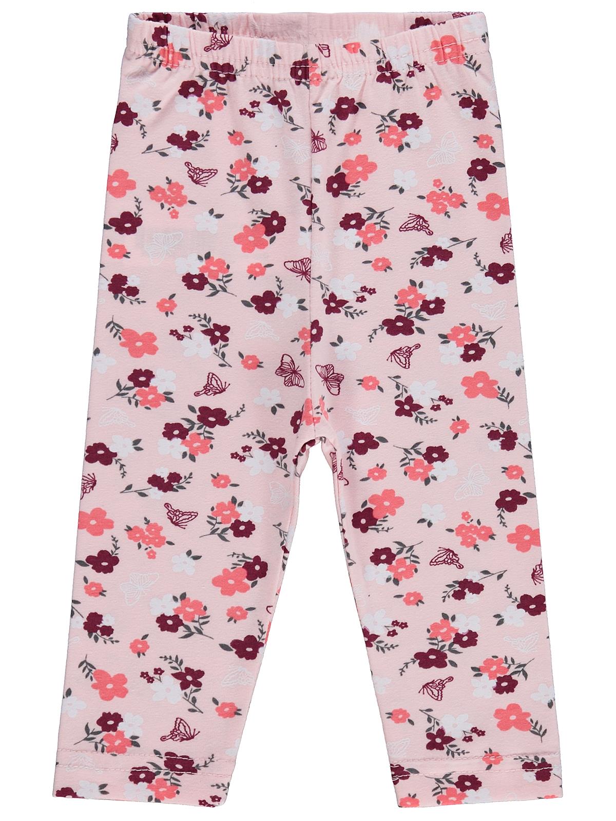 Civil Baby Kelebek Çiçek Baskılı 6-18 Ay Tayt - Pudra