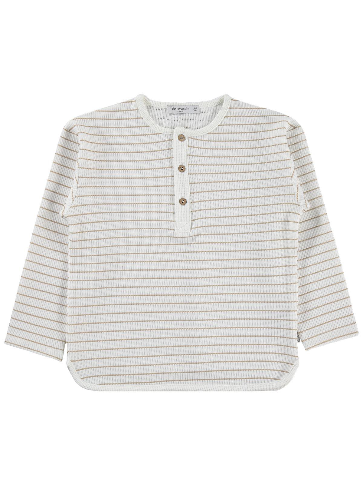 Pierre Cardin Önü Düğmeli 6-9 Yaş Sweatshirt - Ekru