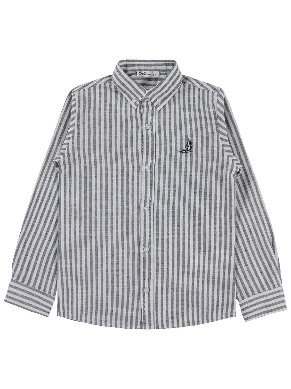 Civil Boys Nakışlı Gömlek 6-9 Yaş Gömlek - Lacivert