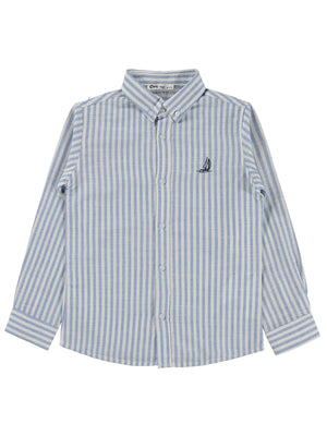 Civil Boys Nakışlı Gömlek 6-9 Yaş Gömlek - Mavi