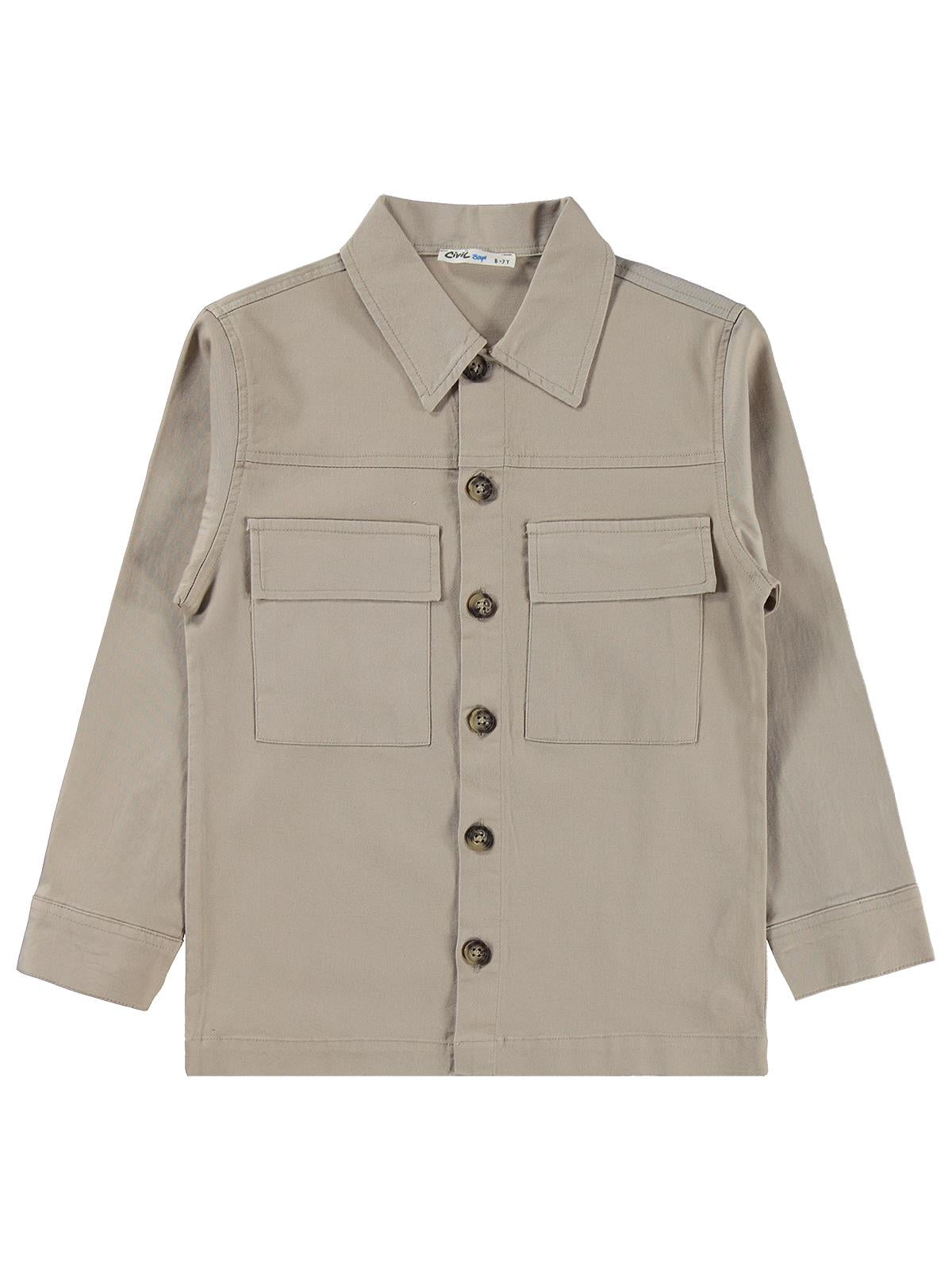 Civil Boys Çift Cepli 10-13 Yaş Gömlek - Bej