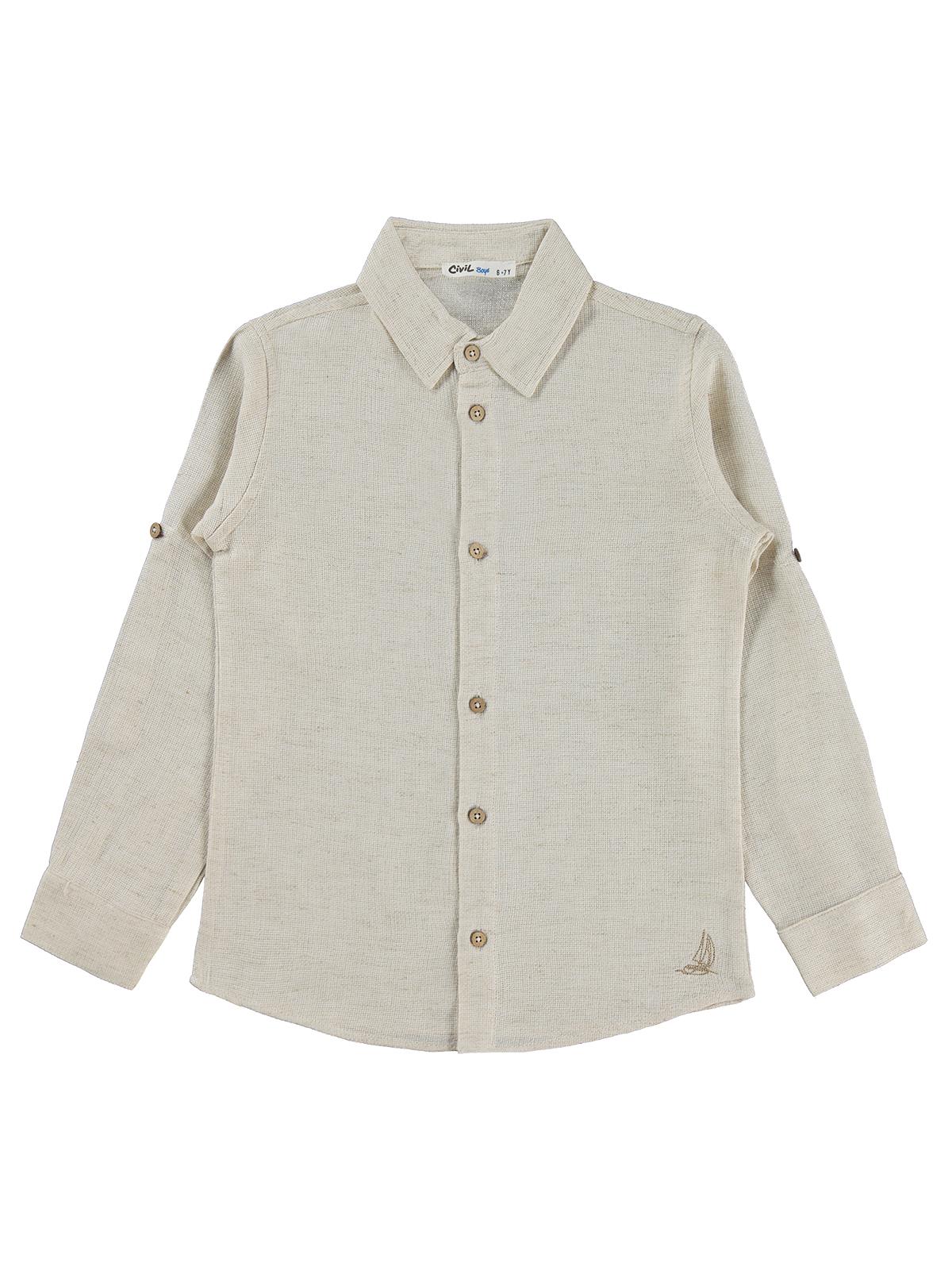 Civil Boys Basic Hasır  6-9 Yaş Gömlek - Bej