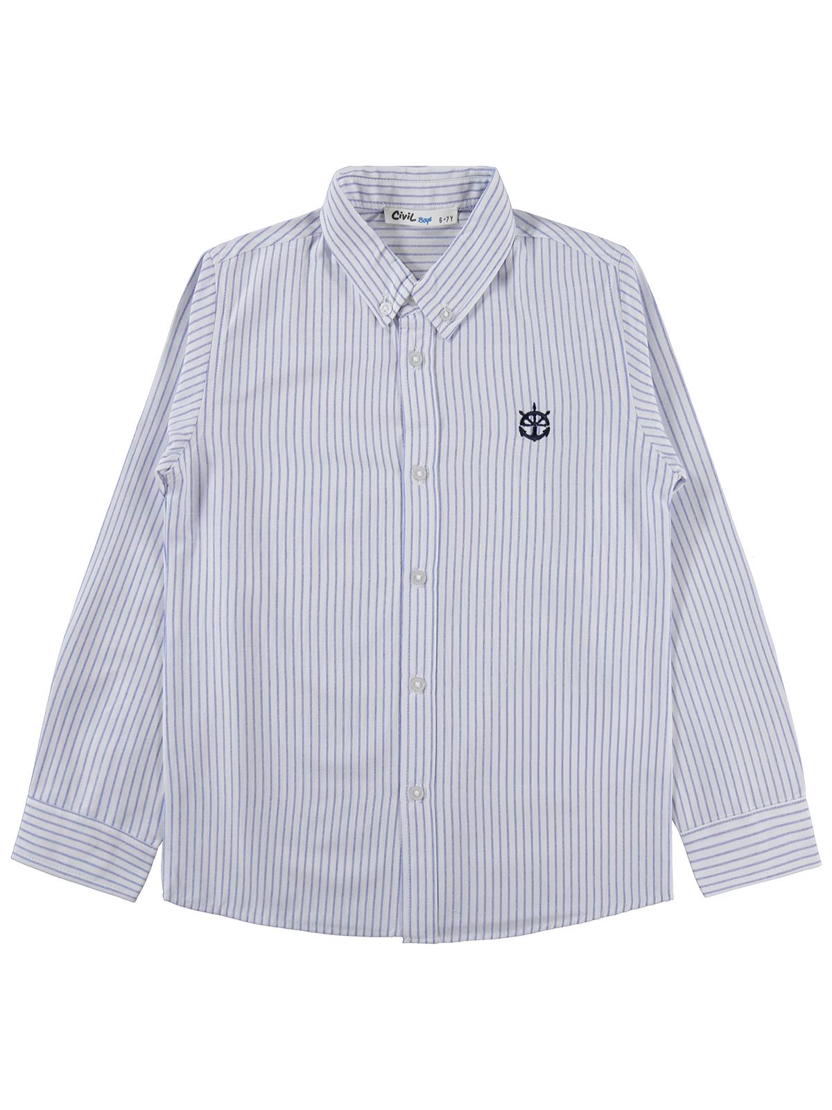 Civil Boys  Çizgili 6-9 Yaş Gömlek - Mavi