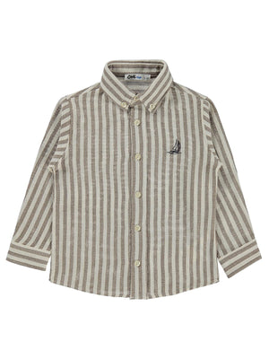 Civil Boys Çizgili Basic 2-5 Yaş Gömlek - Kahve