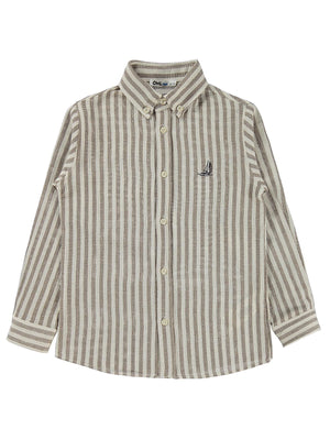 Civil Boys Çizgili Basic 10-13 Yaş Gömlek - Kahve