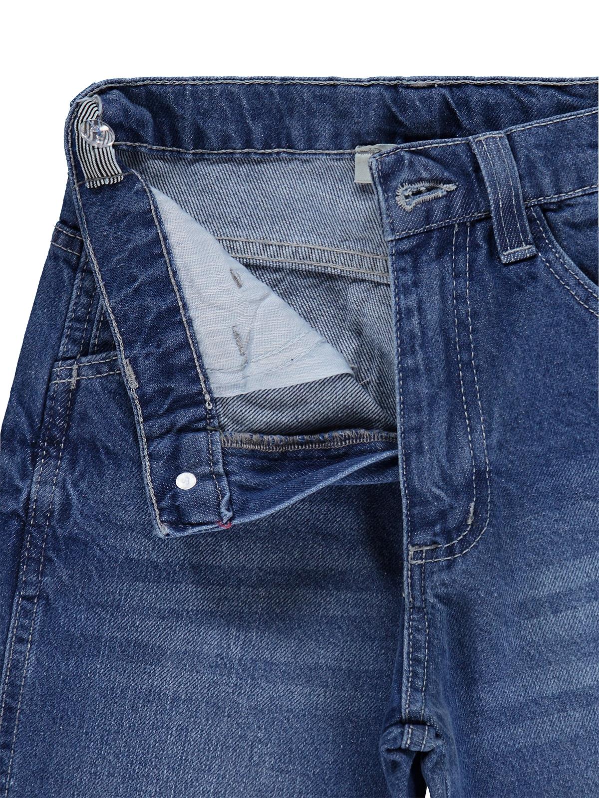 Civil Boys Erkek Çocuk Yan Cepli Baggy Kalıp 6-9 Yaş Pantolon Kot - Mavi