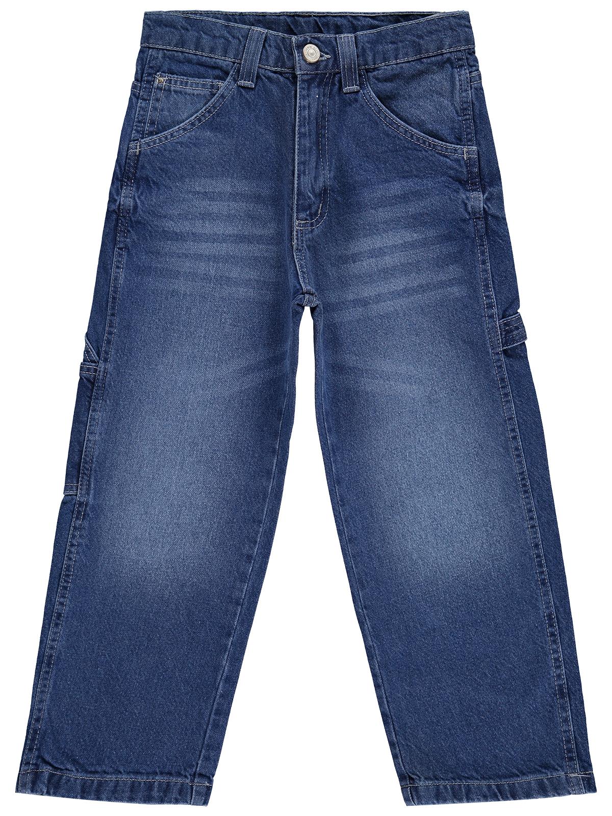 Civil Boys Erkek Çocuk Yan Cepli Baggy Kalıp 6-9 Yaş Pantolon Kot - Mavi