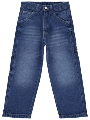 Civil Boys Erkek Çocuk Yan Cepli Baggy Kalıp 6-9 Yaş Pantolon Kot - Mavi