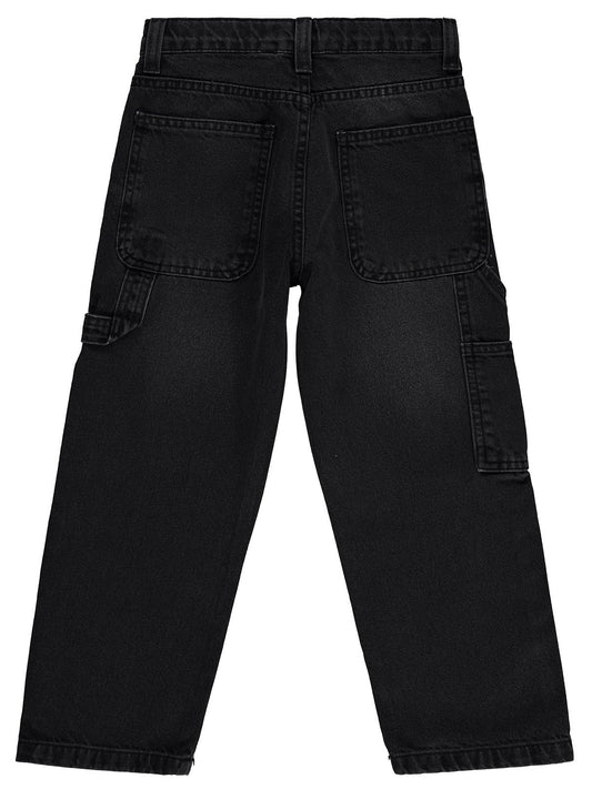 Civil Boys Erkek Çocuk Yan Cepli Baggy Kalıp 6-9 Yaş Pantolon Kot - Siyah