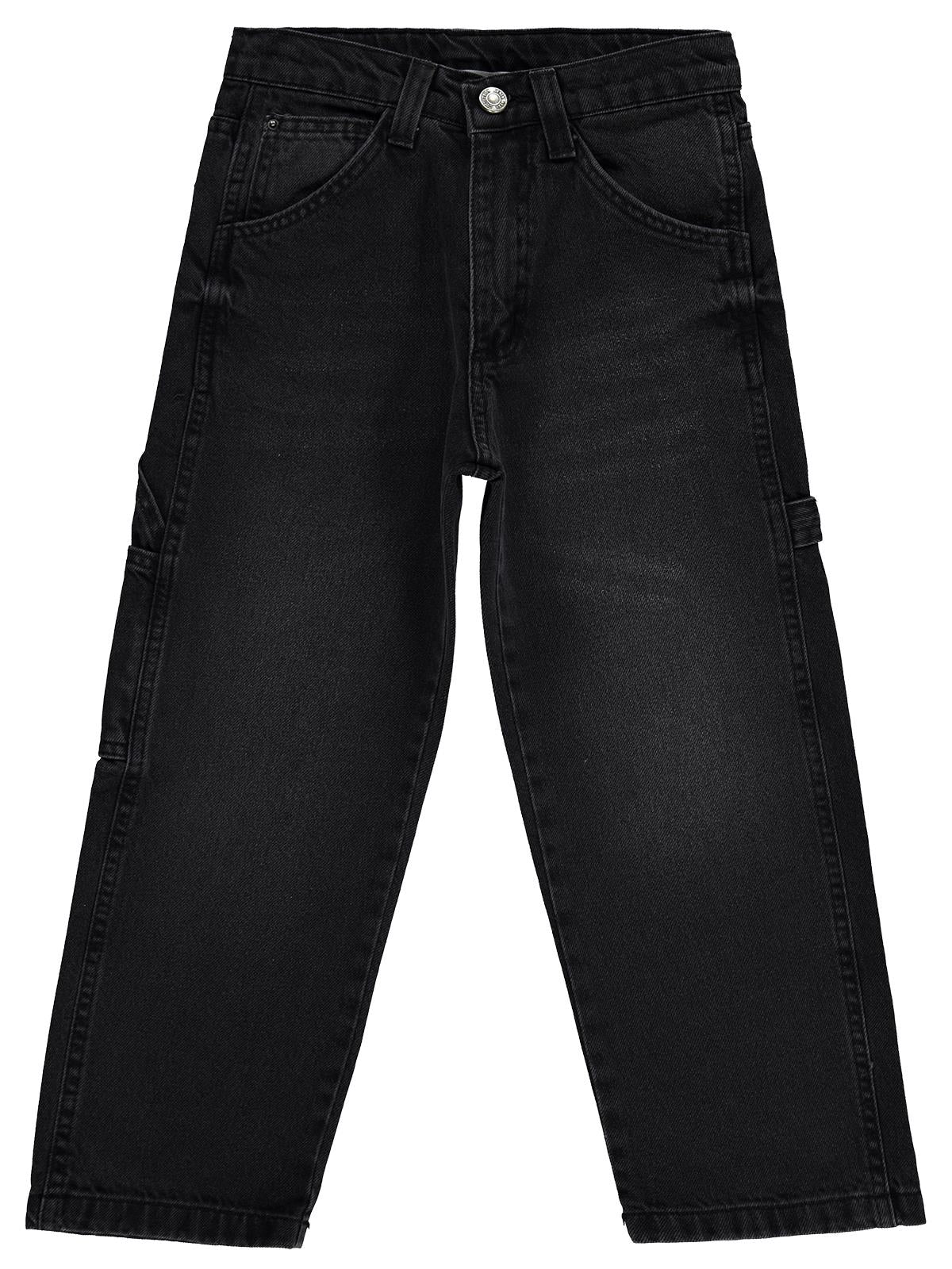Civil Boys Yan Cepli Baggy Kalıp 10-13 Yaş Pantolon Kot - Siyah