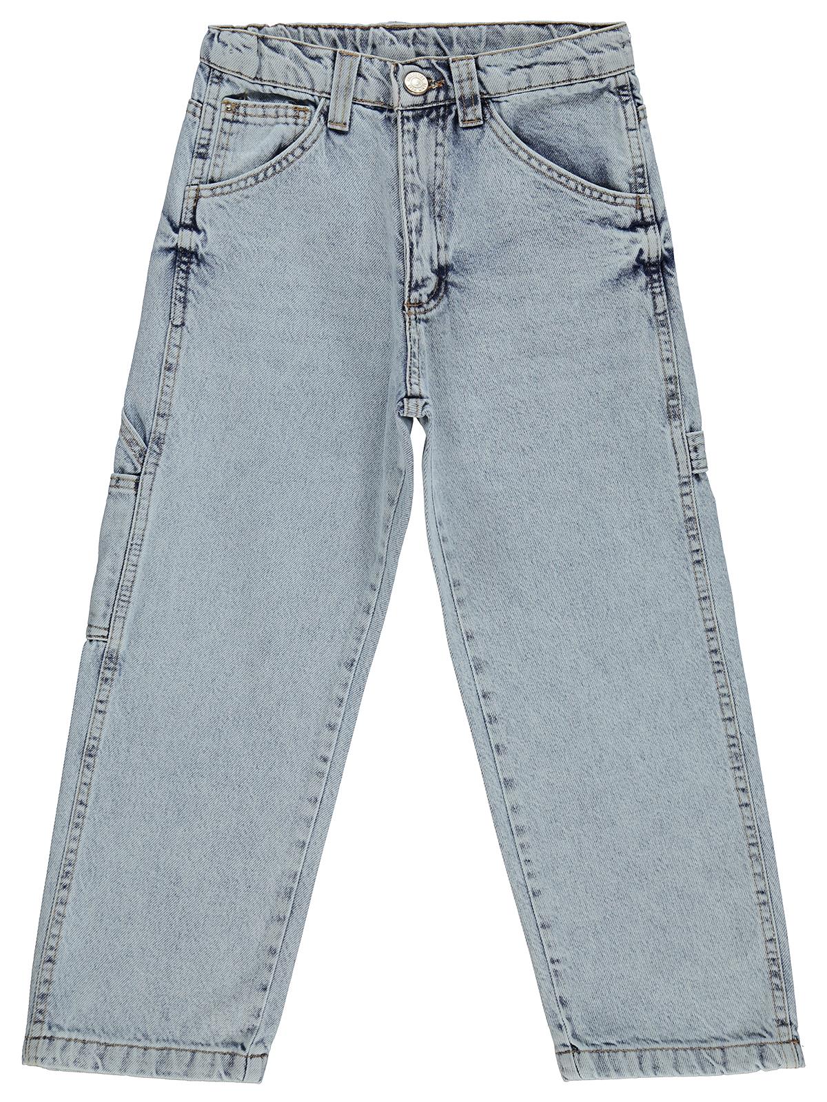 Civil Boys Yan Cepli Baggy Kalıp 10-13 Yaş Pantolon Kot - Mavi