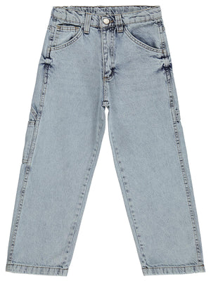 Civil Boys Yan Cepli Baggy Kalıp 10-13 Yaş Pantolon Kot - Mavi