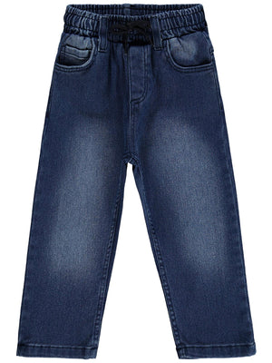 Civil Boys Beli Lastikli Jogger 2-5 Yaş Pantolon Kot - Mavi