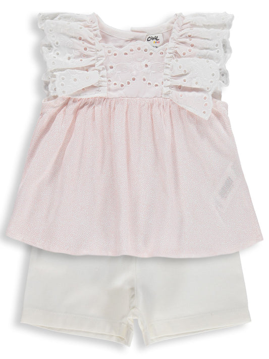 Civil Baby Kol Brodeli 6-18 Ay Takım - Pembe