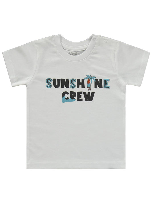 Civil Baby Sunshine Crew Baskılı 6-18 Ay Takım - Beyaz