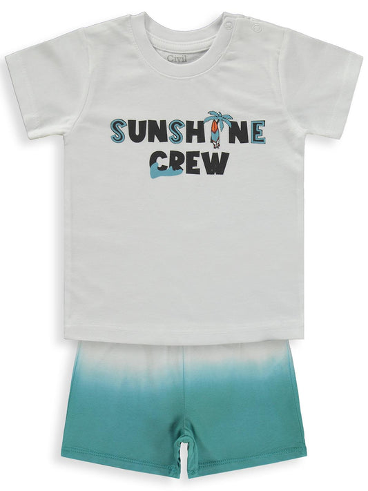 Civil Baby Sunshine Crew Baskılı 6-18 Ay Takım - Beyaz
