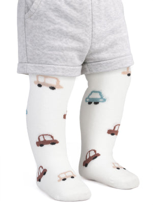 Civil Baby Mini Car 6-18 Ay Bebek Erkek Külotlu Çorap - Ekru